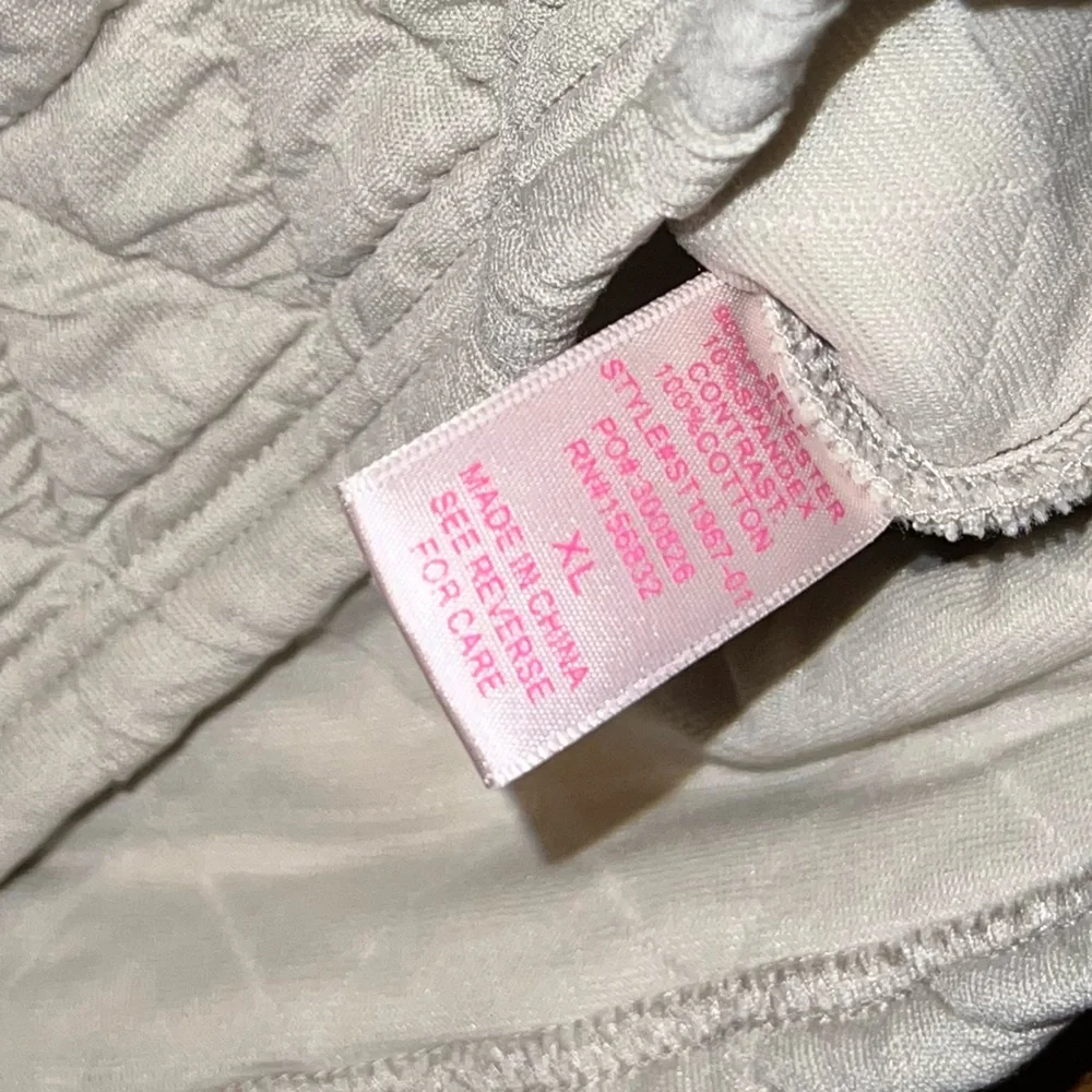 So Me Quilted Cream Button Up Light Blue Denim Trim Long Sleeve Jacket Size XL - Picture 12 of 12